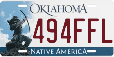 OK license plate 494FFL