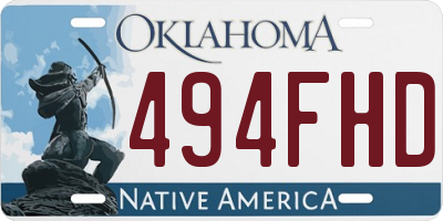 OK license plate 494FHD