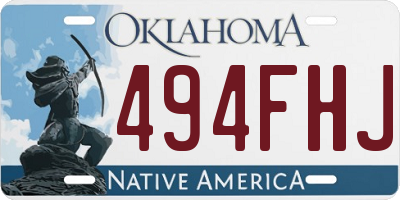 OK license plate 494FHJ