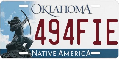 OK license plate 494FIE