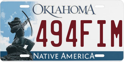 OK license plate 494FIM