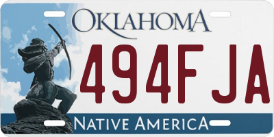 OK license plate 494FJA