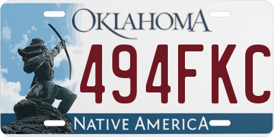 OK license plate 494FKC