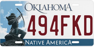 OK license plate 494FKD