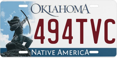 OK license plate 494TVC