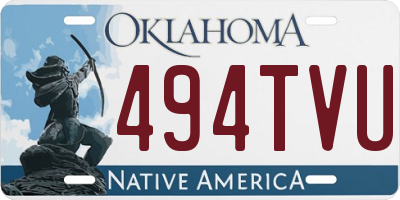 OK license plate 494TVU