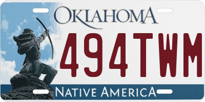 OK license plate 494TWM