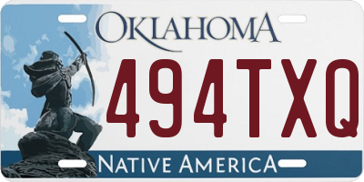 OK license plate 494TXQ