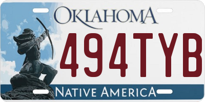 OK license plate 494TYB