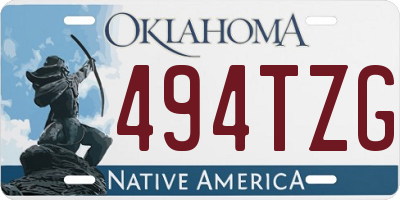 OK license plate 494TZG