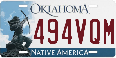 OK license plate 494VQM