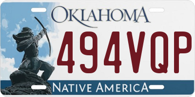 OK license plate 494VQP