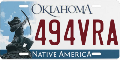 OK license plate 494VRA