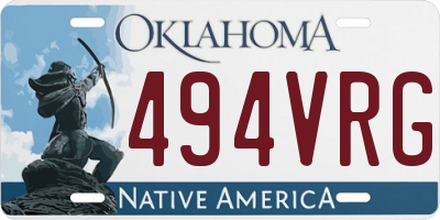 OK license plate 494VRG