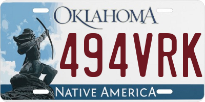 OK license plate 494VRK