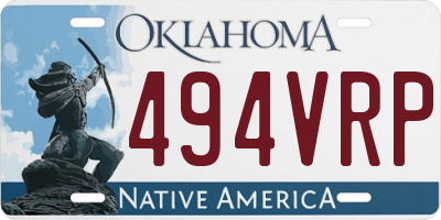 OK license plate 494VRP