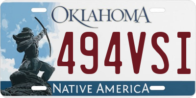 OK license plate 494VSI