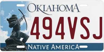 OK license plate 494VSJ