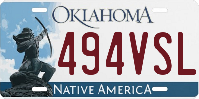 OK license plate 494VSL
