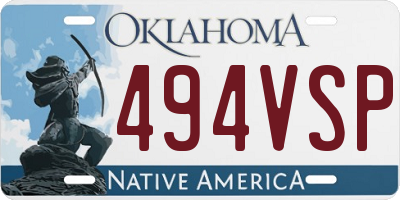 OK license plate 494VSP