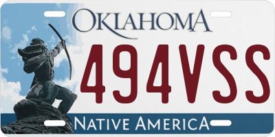 OK license plate 494VSS