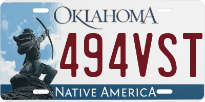 OK license plate 494VST