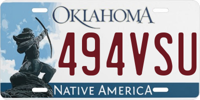 OK license plate 494VSU