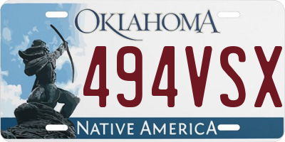 OK license plate 494VSX