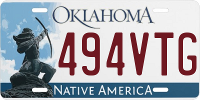 OK license plate 494VTG