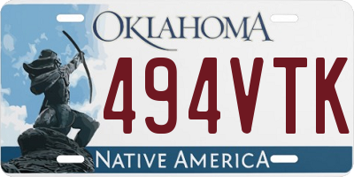 OK license plate 494VTK