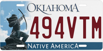 OK license plate 494VTM