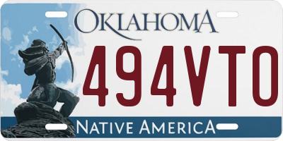 OK license plate 494VTO