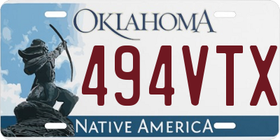 OK license plate 494VTX