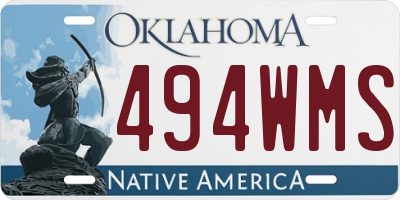 OK license plate 494WMS