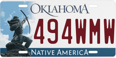 OK license plate 494WMW