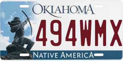 OK license plate 494WMX