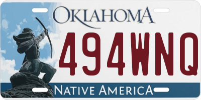 OK license plate 494WNQ