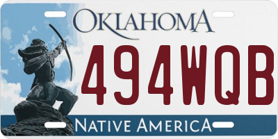 OK license plate 494WQB