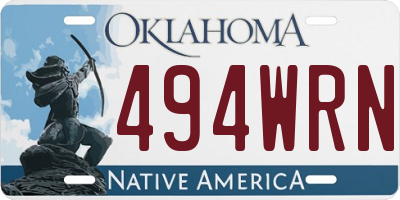 OK license plate 494WRN