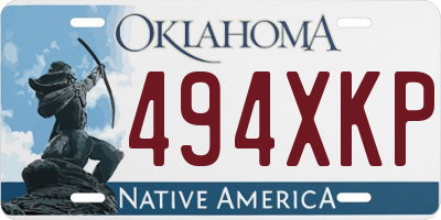 OK license plate 494XKP