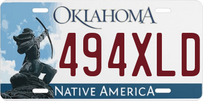 OK license plate 494XLD