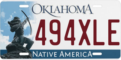 OK license plate 494XLE
