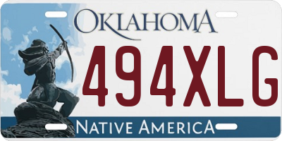OK license plate 494XLG