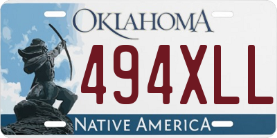 OK license plate 494XLL