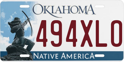OK license plate 494XLO