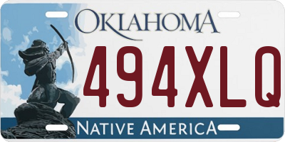 OK license plate 494XLQ