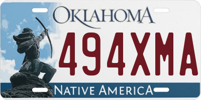 OK license plate 494XMA