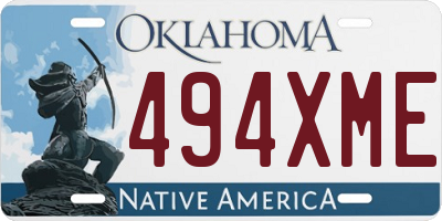OK license plate 494XME