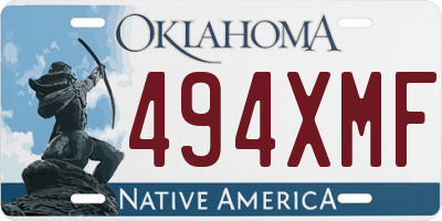OK license plate 494XMF