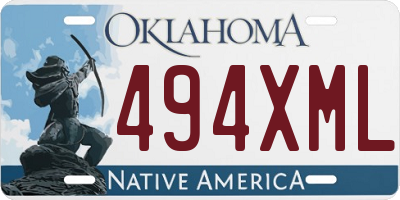 OK license plate 494XML